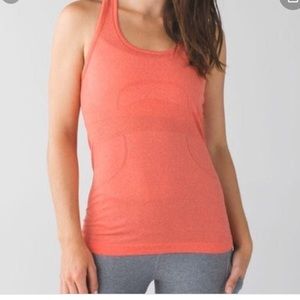 Lulu lemon run swiftly tank top coral color